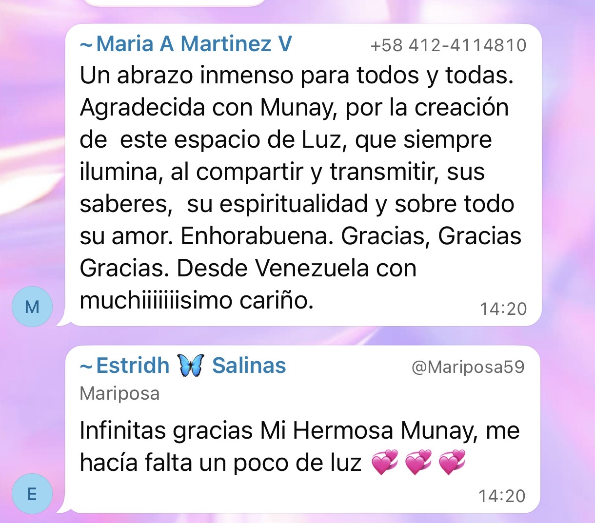 Testimonio real de la comunidad 1